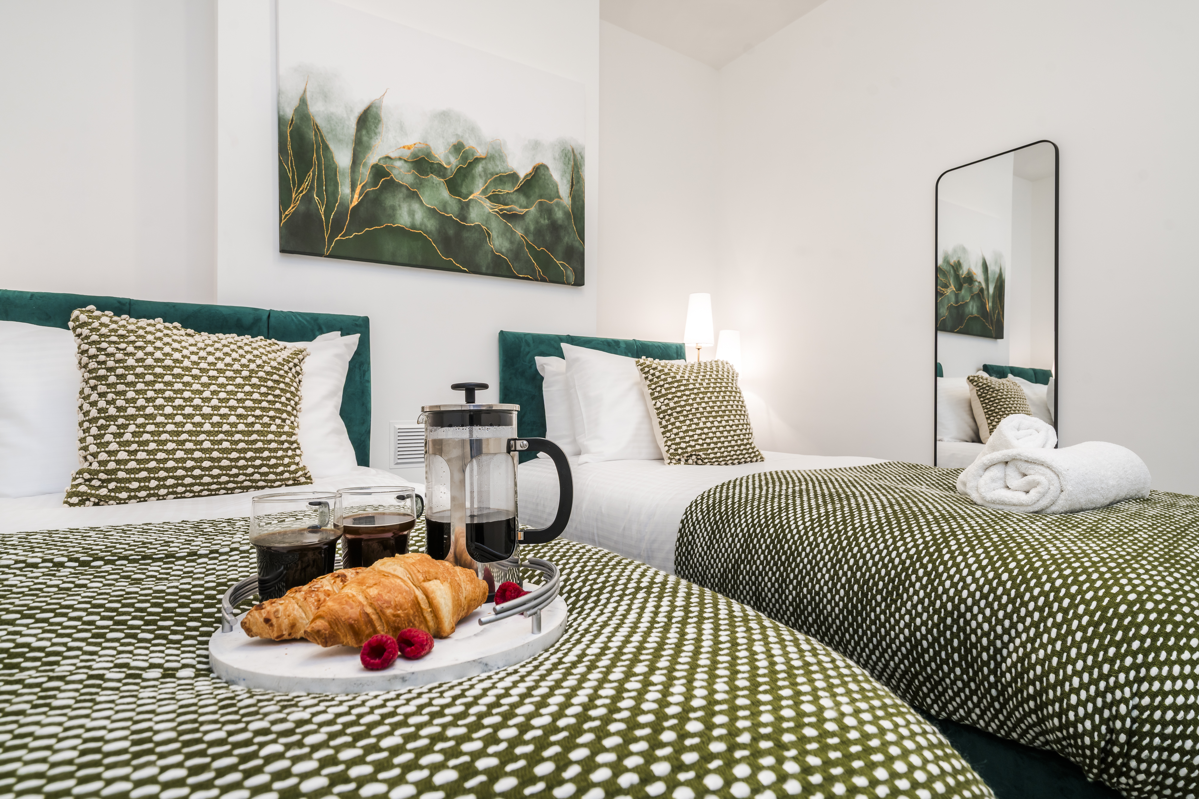 The Heron living room detail - modern serviced accommodation Stoke-on-Trent